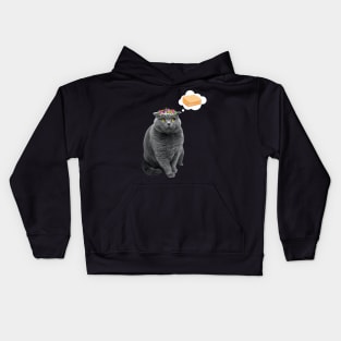 Cute cat wants toast Kids Hoodie